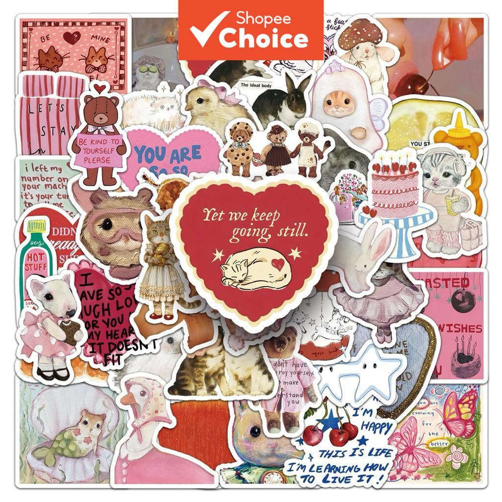 Vintage Sweet Story สติกเกอร์น่ารักสติกเกอร์กันน้ําสติกเกอร์ความงาม 250 ชิ้น DIY ตกแต่งสําหรับแล็ปท็อปโทรศัพท์กระเป๋าเดินทาง