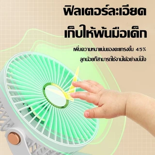 พัดลมคลิป พัดลมพกพา 12000mah มีแบตในตัว ปรับได้ 5 เกียร์ ชาร์จ TYPE-C ลมแรงสุดๆไร้เสียงรบกวน ไฟกลางคืน