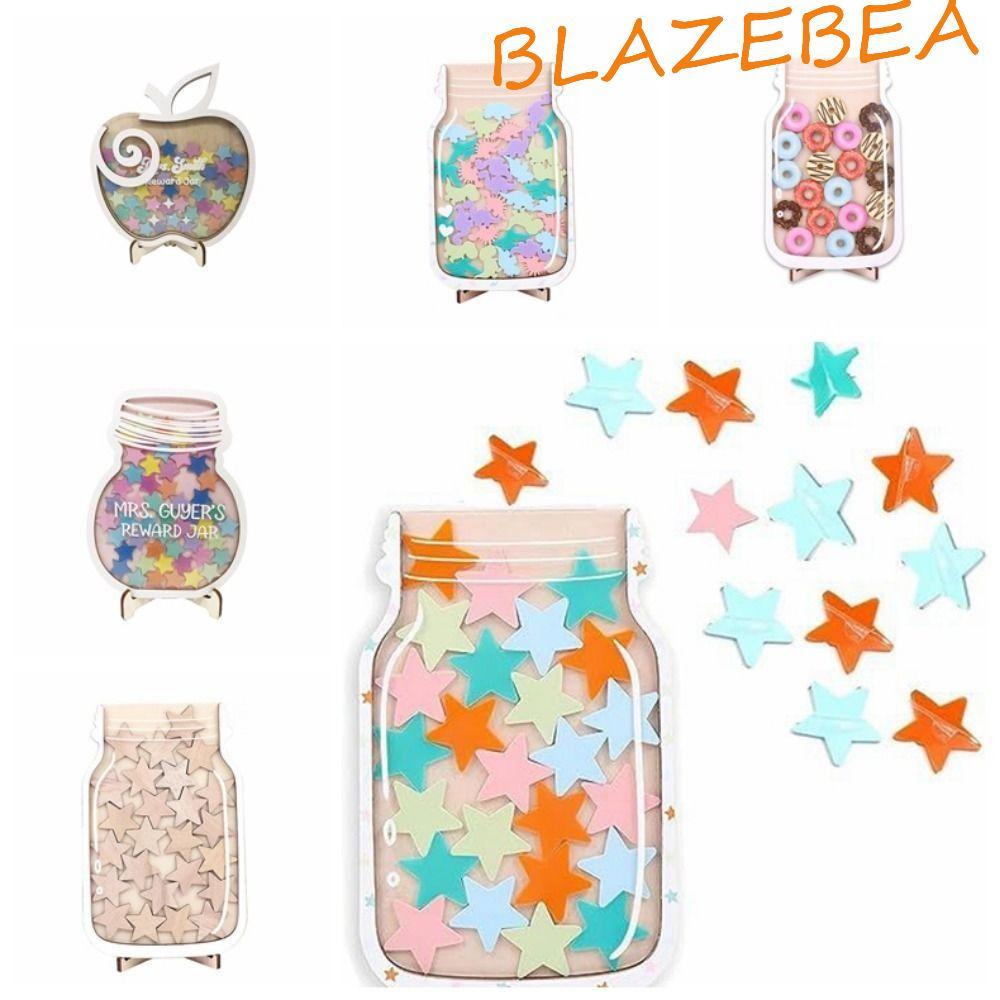 BLAZEBEA Positive Beahavior Rewards Jar, การ์ตูนเชิญเด็ก Star Reward Jars, Chore Chart Heart with Br