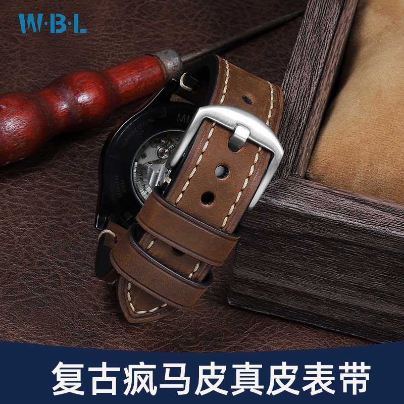 CZ8M [จัดส่งจากประเทศไทย] Retro Cowhide Strap หนังแท้ผู้ชายเหมาะสําหรับ Panerai Tissot Speedy Time F