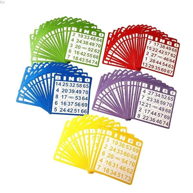 FU 100 ชิ้นเกมครอบครัว Night Essential Bright Bingo Card Compacts Storage