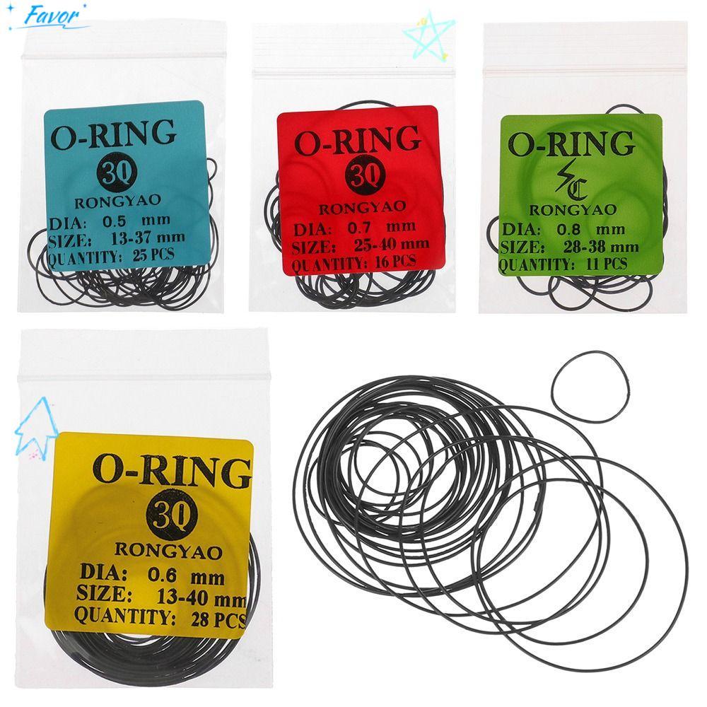 FAVOR 1Pack ปะเก็นนาฬิกา,ซ่อมเครื่องมือยาง O-Ring, 0.5/0.6/0.7/0.8 มม.กันน้ํา O-Ring ปะเก็นสําหรับช่
