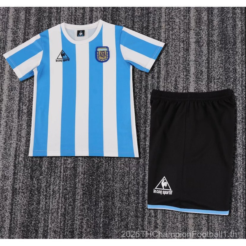 [Kids SSS+][Boys] Retro Argentina 1986 Home Football Shorts Set
