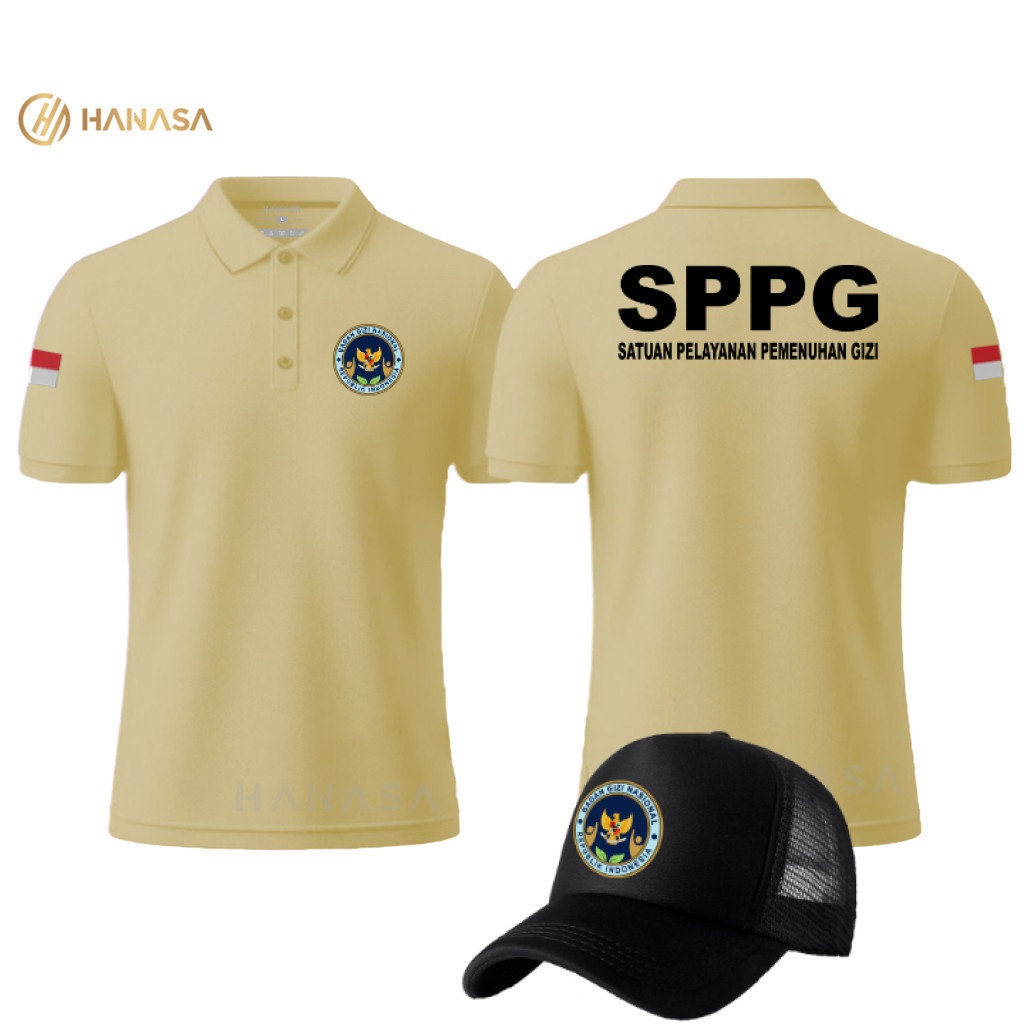 แถม HAT..!!! เสื้อโปโล DB SPPG Text สีดํา MBG BGN | เสื้อโปโลผู้ชายและผู้หญิง | เสื้อคอปก