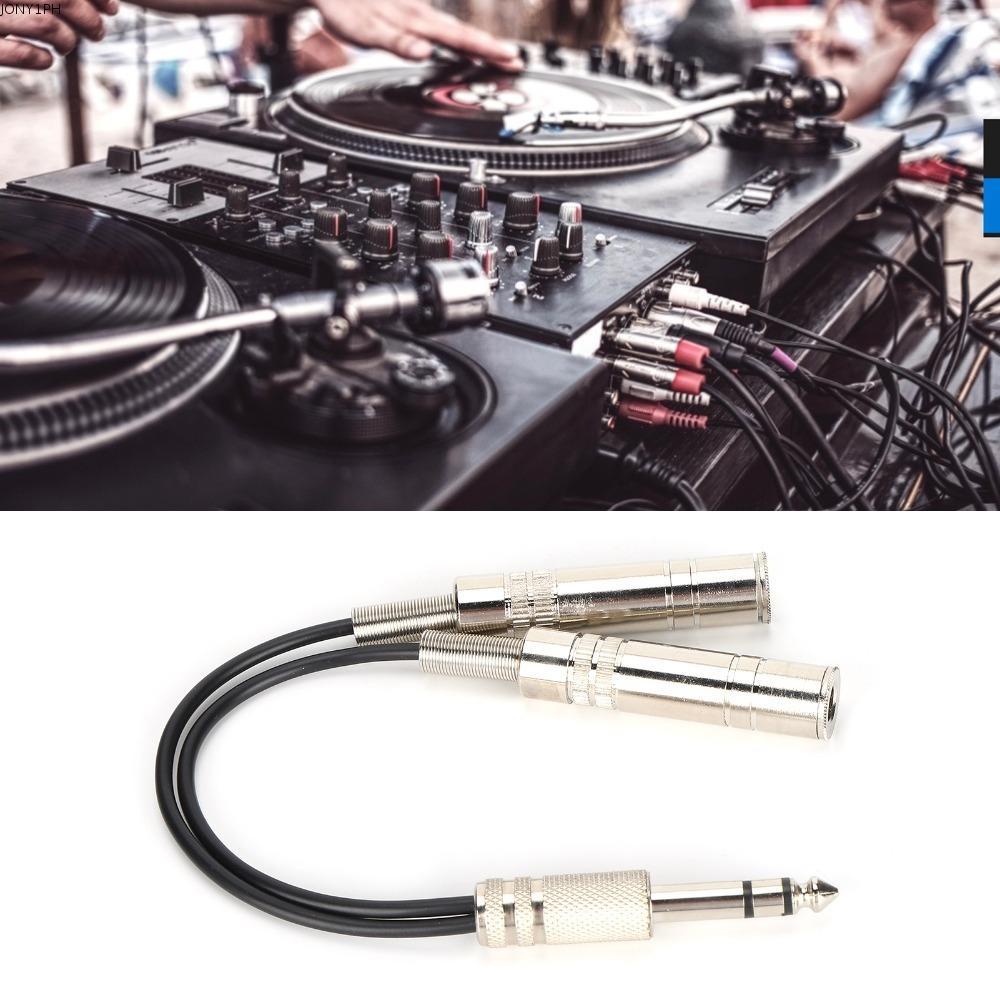 JONY1RN Breakout Splitter Cable, Shielding 20cm/7.87in 6.35mm Male to 2 6.35mm Female, Electric Box 