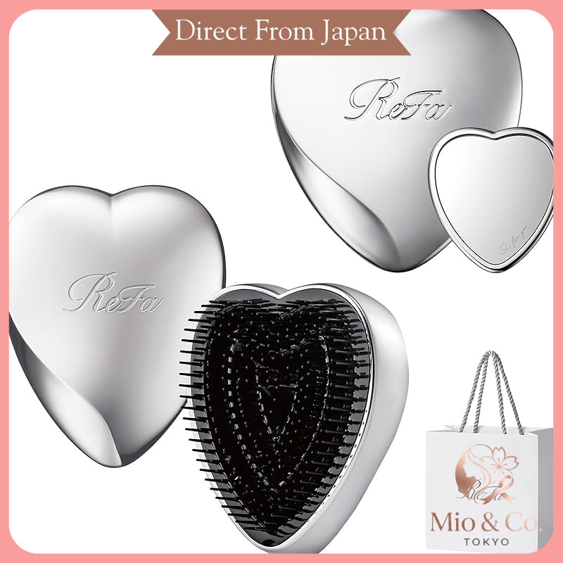 ReFa HEART MIRROR + ReFa HEART BRUSH Set Silver