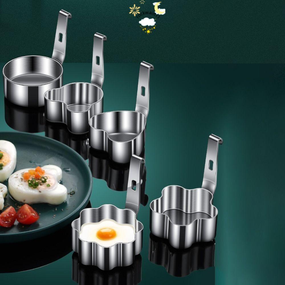 ROCKWAIN11 Egg Poacher, Nonstick with Hook Egg Cooker, Heart-Shaped Hotpot สแตนเลสแม่พิมพ์ไข่นึ่งสํา