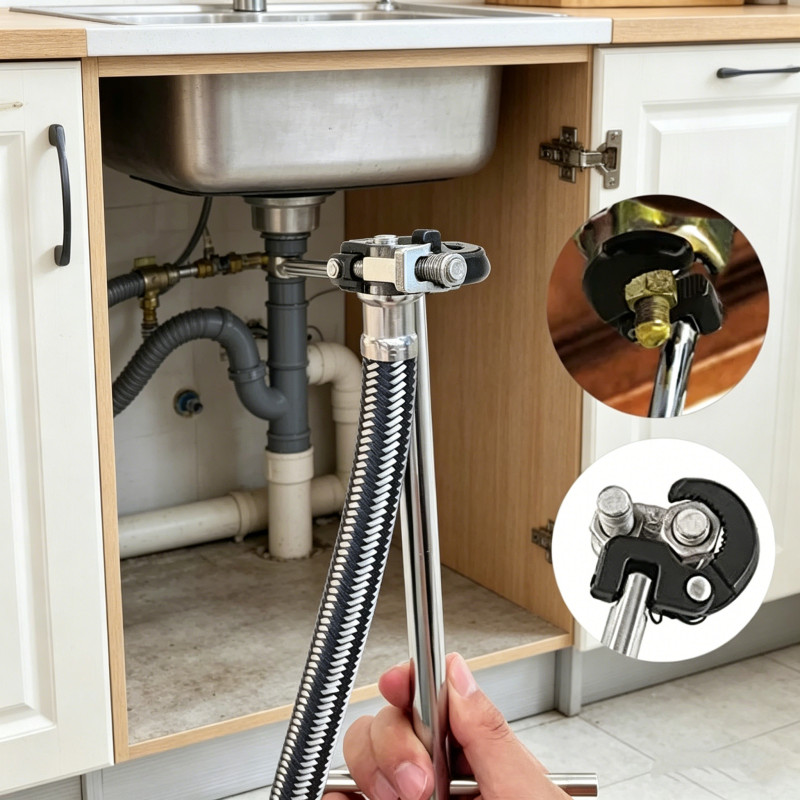 ประแจขันน๊อตใต้อ่างล้างหน้า ขนาด 11-12 นิ้ว รุ่น 87-448 Basin Wrench ขันก๊อกอ่างได้สะดวก