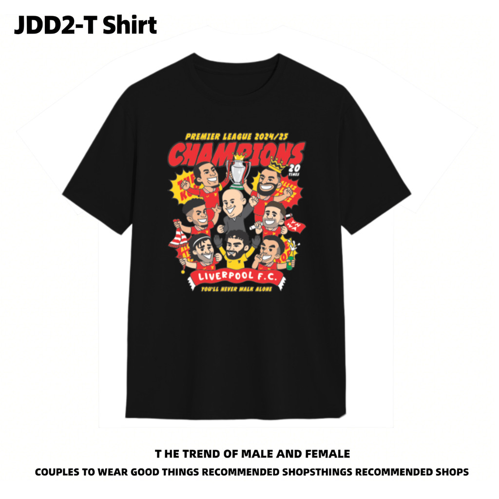 ลิเวอร์พูล 2025 เสื้อยืดอังกฤษซูเปอร์ลีก < คอกลม ผ้าฝ้ายแท้ ใส่สบาย