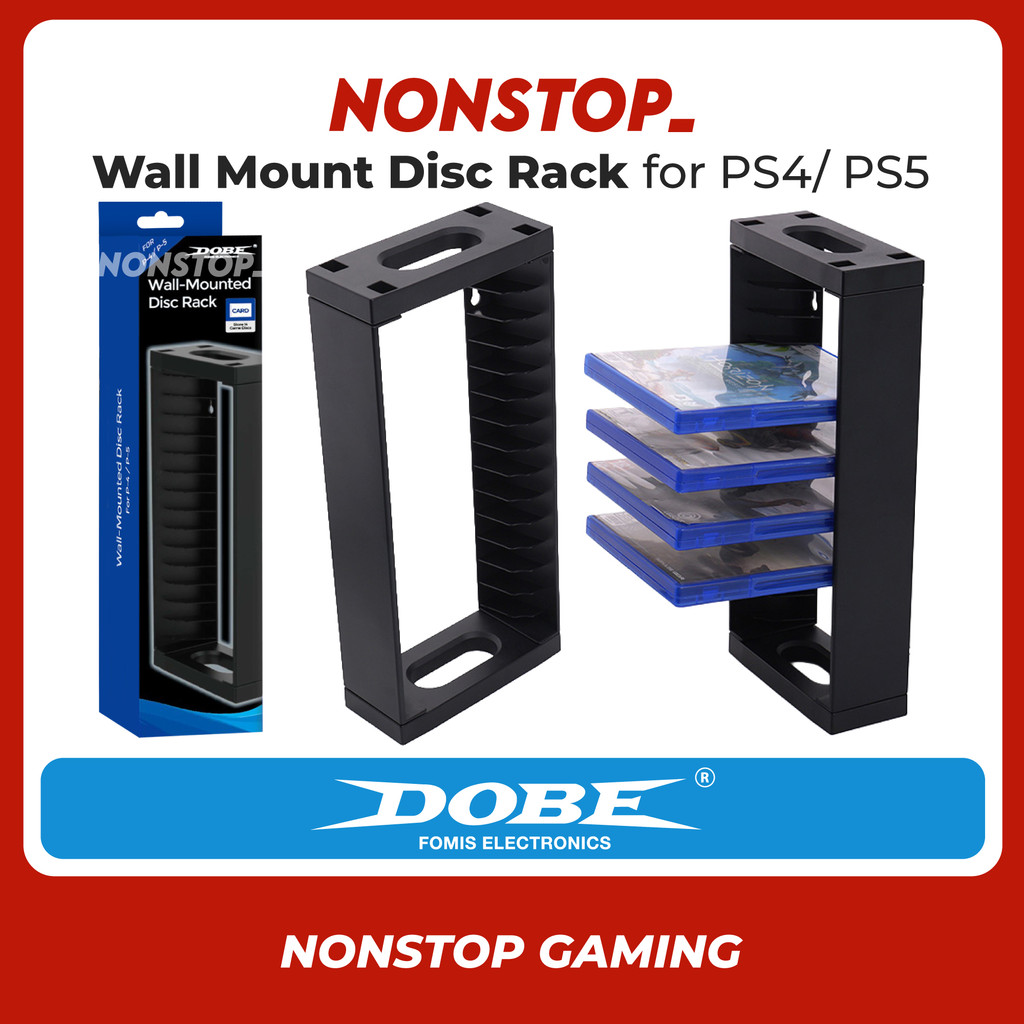 DOBE PS5 Game Storage Wall Mount Disc Stand 14 เกมกล่องสําหรับ PS4 PS5 TP5-5512