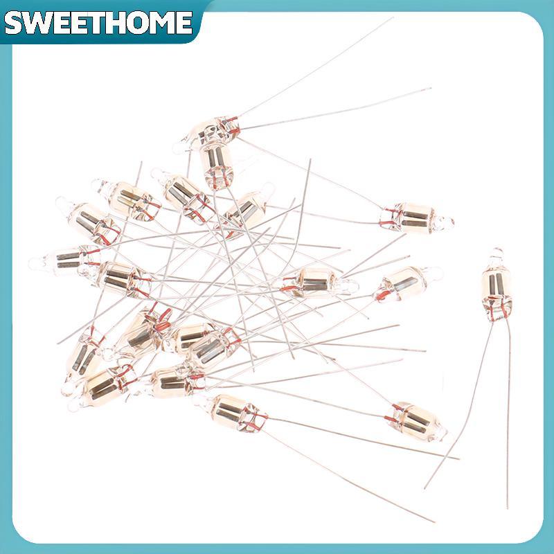 SWEETHOME 20 ชิ้นนีออนไฟแสดงสถานะป้ายสีแดง 5 มิลลิเมตรนีออนโคมไฟเรืองแสง 5X13 มิลลิเมตร 220 โวลต์นีออนตัวบ่งชี้หลอดไฟปุ่มสวิทช์หลอดไฟ