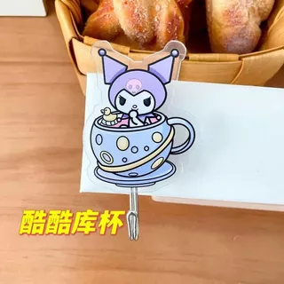 三立鸥超粘挂钩可爱hellokitty挂钩亚克力无痕粘钩学生宿舍免打孔5.7 Sanliou super adhesive hook, cute Hello Kitty hook, acrylic traceless adhesive hook, no drilling required for student dormitories 5.7