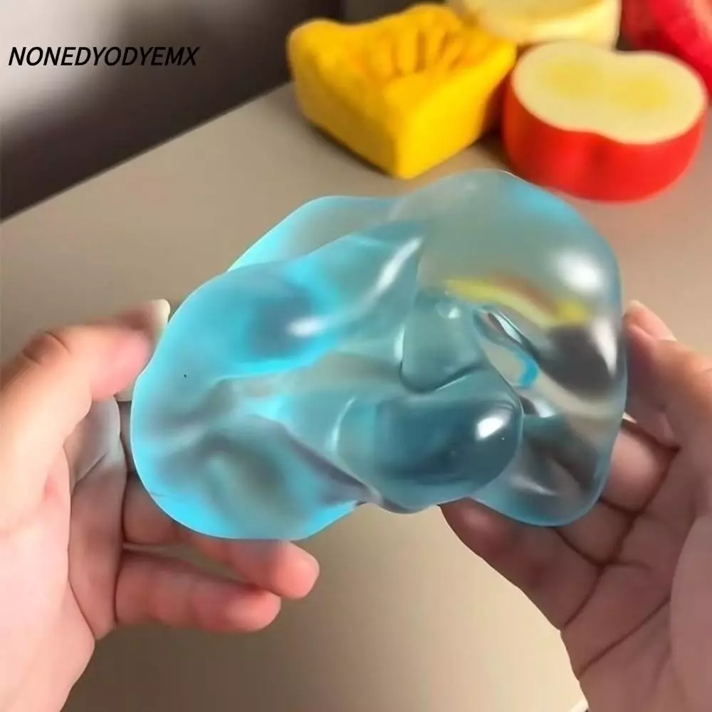 NONDYOMX ของเล่นบีบ, สีฟ้าโปร่งใสช้า Resilience Anti Stress Sensory Fidgets, ความเครียดบรรเทาวัสดุนุ่มจําลอง Sensory Soft จําลอง Maltose สําหรับเด็กผู้ใหญ่