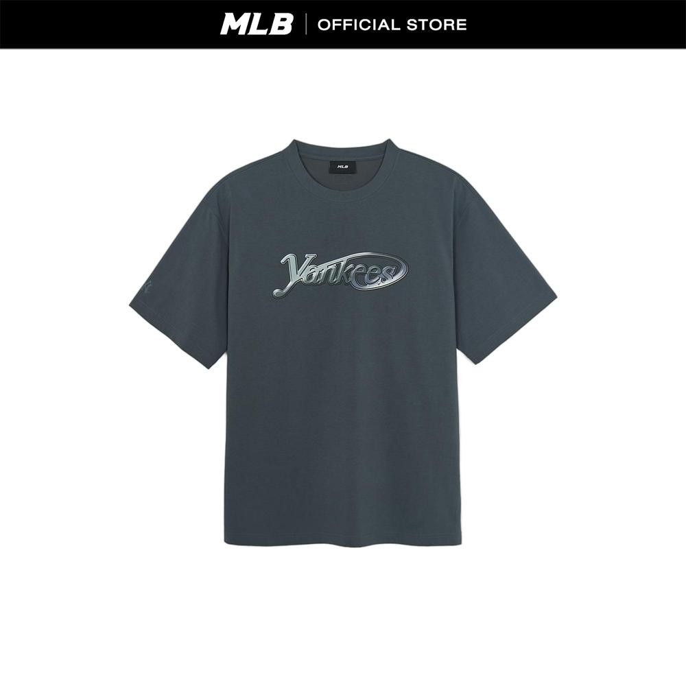 MLB เสื้อยืด ยูนิเซ็กซ์ Basic Summer Street Logo Over Fit T-Shirts รุ่น 3ATSB6853 50GRD สีเทาเข้ม