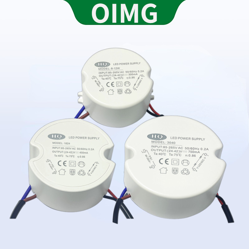 OYMG LED Circular Driver ภายนอก 4-7W 8-12W 15-18W 18-24W 20-36W 30-40W 36-50W ไม่มีอินเทอร์เฟซ