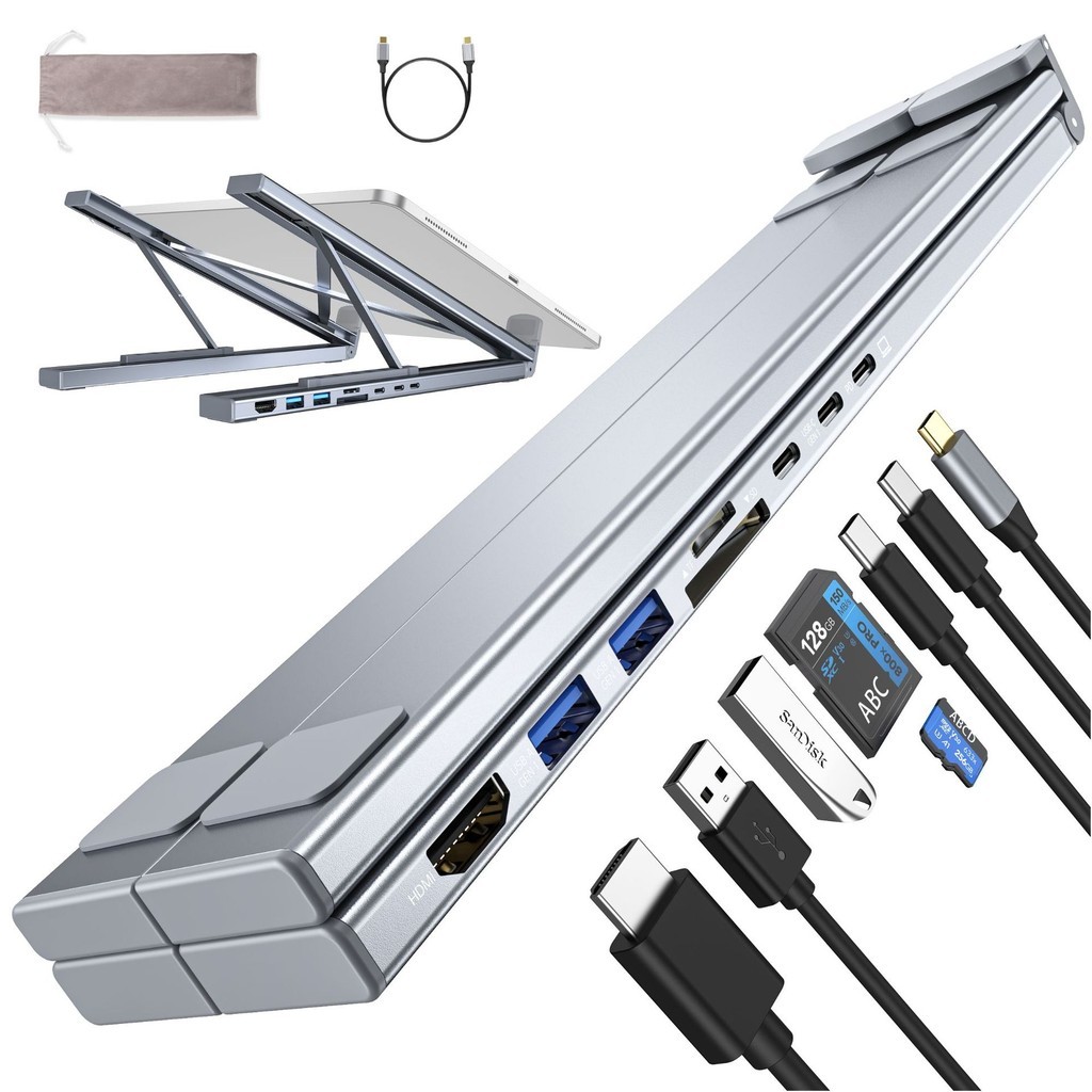 Hub Multi-Interface HDMI Eight-In-One Docking Station คอมพิวเตอร์แล็ปท็อปอลูมิเนียมอัลลอยด์ Multi-Port Expansion Dock