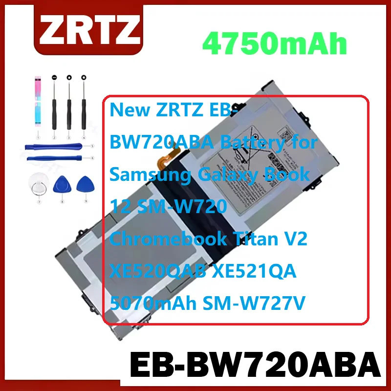 ใหม่ ZRTZ EB-BW720BA แบตเตอรี่สําหรับ Samsung Galaxy Book 12 SM-W720 Chromebook Titan V2 XE520QAB XE