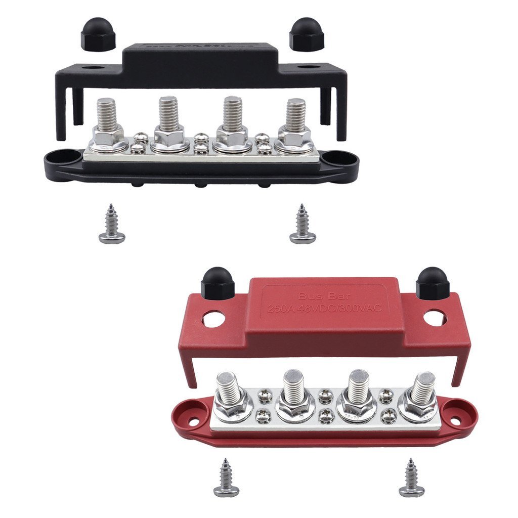 Busbar สกรูทองแดงคอลัมน์สกรูสีดําสีแดง Busbar RV 250a48vdc คอลัมน์สายไฟ 300vac4 แผนที่เรือยอชท์ O1JI