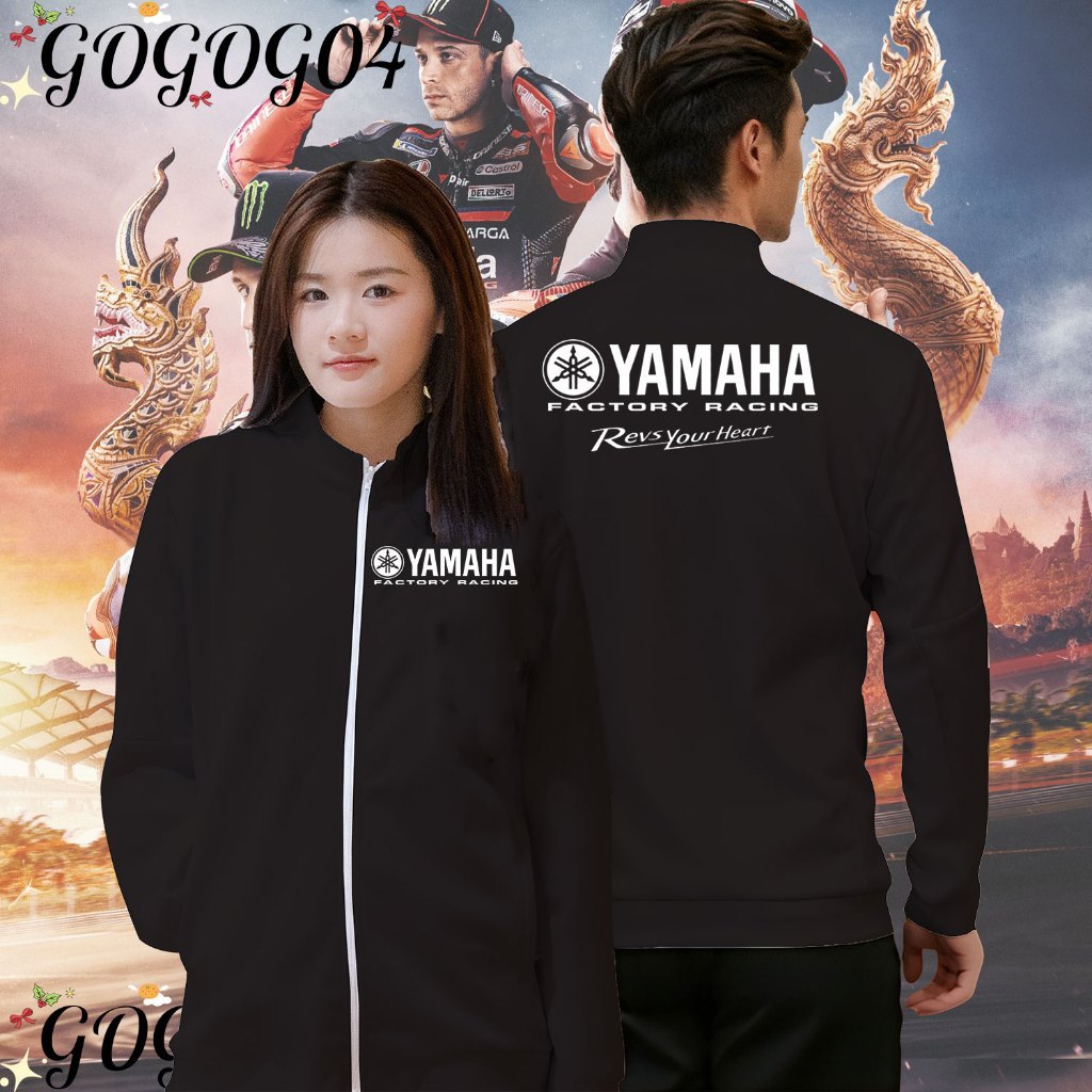 Yamaha Racing Team Motorsport Zipper Hoodie MotoGP Cotton ดีไซน์สปอร์ต เหมาะสำหรับทั้งชายและหญิง สวมใส่สบาย#02