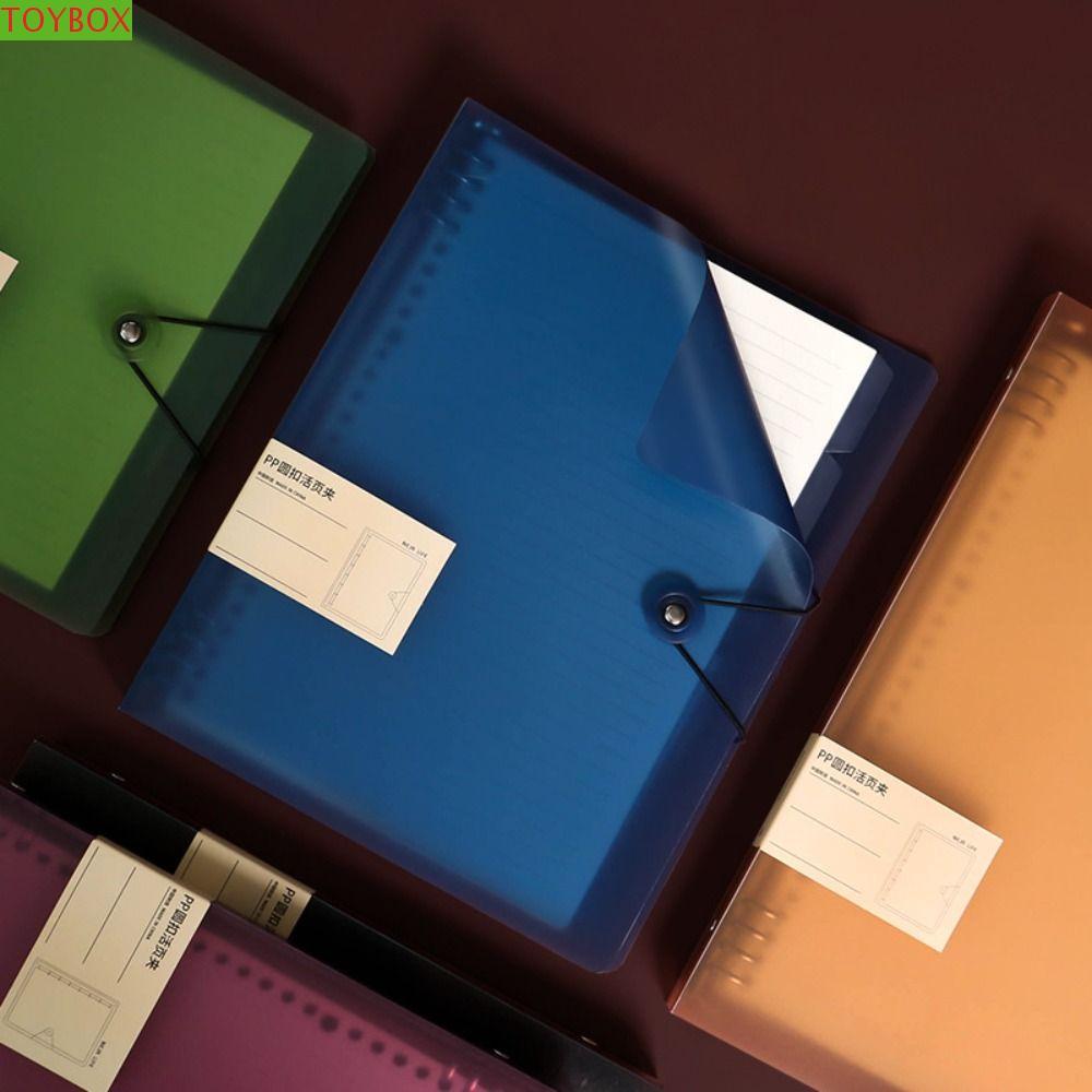 TOYBOX A5/B5/A4 Binder Cover, ฝาครอบด้านใน 8 หลุมหลวมโน้ตบุ๊ค, การออกแบบโปร่งใส DIY Binder Notebook 