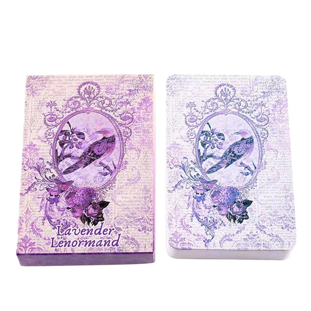 39 ชิ้น Seventh Sphere Lenormand Tarot เริ่มต้น Tarot Deck Tarotorial Guide เกมกระดานสีม่วง Oracle ก