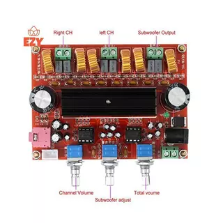 EZY TPA3116D2 ช่อง 2.1 ซับวูฟเฟอร์ดิจิตอลเครื่องขยายเสียงโมดูล XH-M139 12V - 24V 2*50W + 100W HiFi เครื่องขยายเสียงใหม่