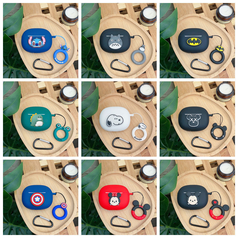 สําหรับ SoundPEATS POP Clip2/UU2/Air 6 HS/Air5 PRO/Air5 Pro Plus กรณีการ์ตูนแหวนเชือกซิลิโคนไร้สายบลูทูธ Hearphone ฝาครอบป้องกัน