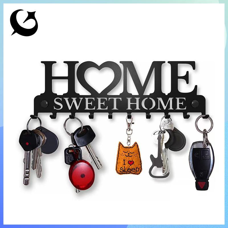 [FIREFLY1] 1PC ติดผนัง Sweet Home ตกแต่ง Key Holder, Key Wall Hook, Creative Key Holder สําหรับประตู