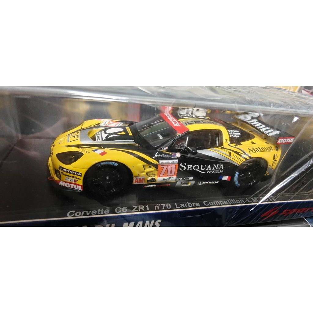 Spark 1 43 赛车 Corvette C6 ZR1 n70 Larbre การแข่งขัน LM 2012 模型 obi