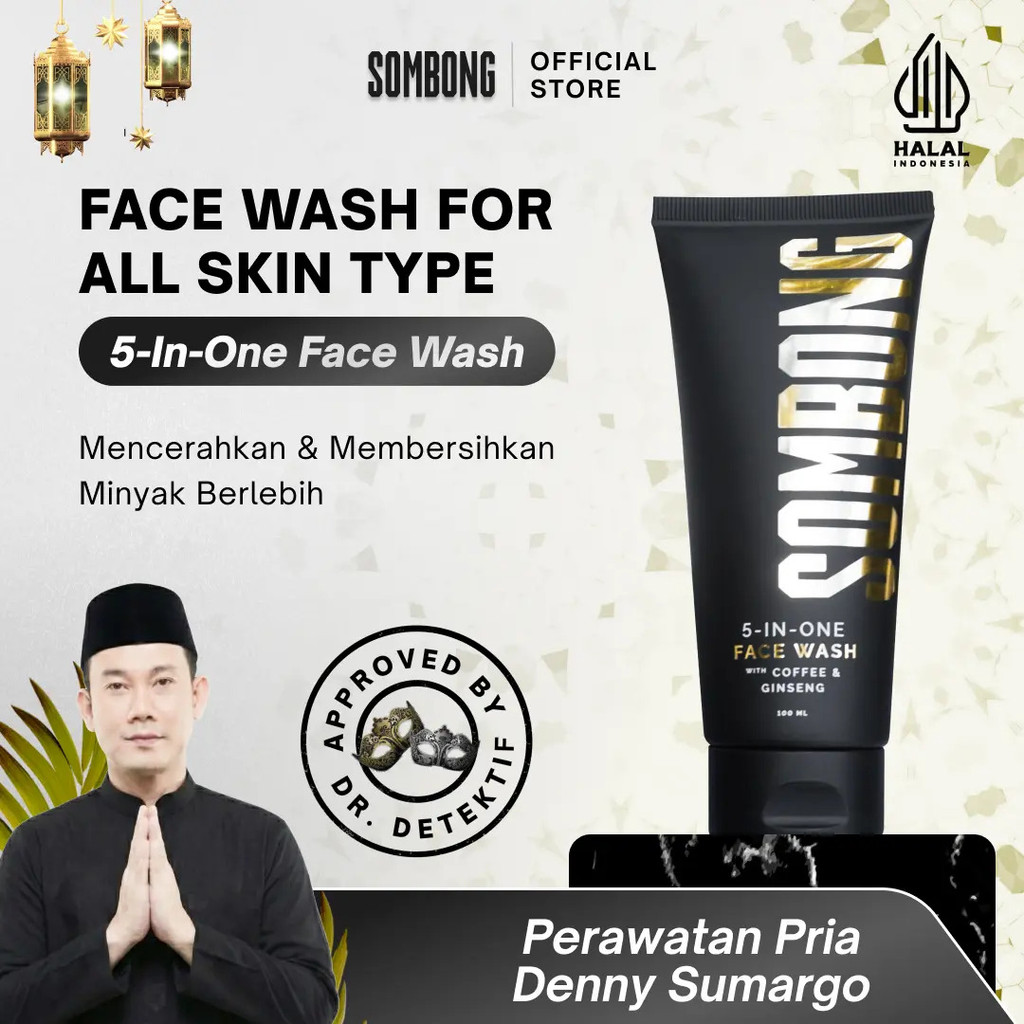 3T4O o1SOMBONG 5-in-1 Facial Cleanser พร้อมกาแฟและโสม 100ml สบู่ล้างหน้าผู้ชายทําความสะอาดกระจ่างใส 