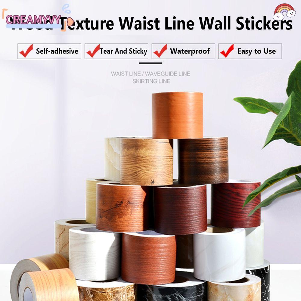 CREAMYVY ไม้ห้องนั่งเล่นรอบสายกันน้ํา Self-กาว Baseboard