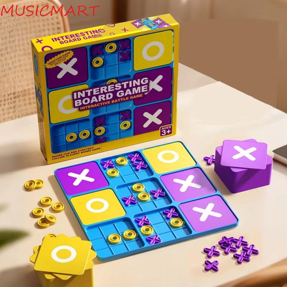 MUSICMART Tic Tac Toe Board Game, Parent-Child Interactive Montessori Puzzle Table Game, Cognitive D