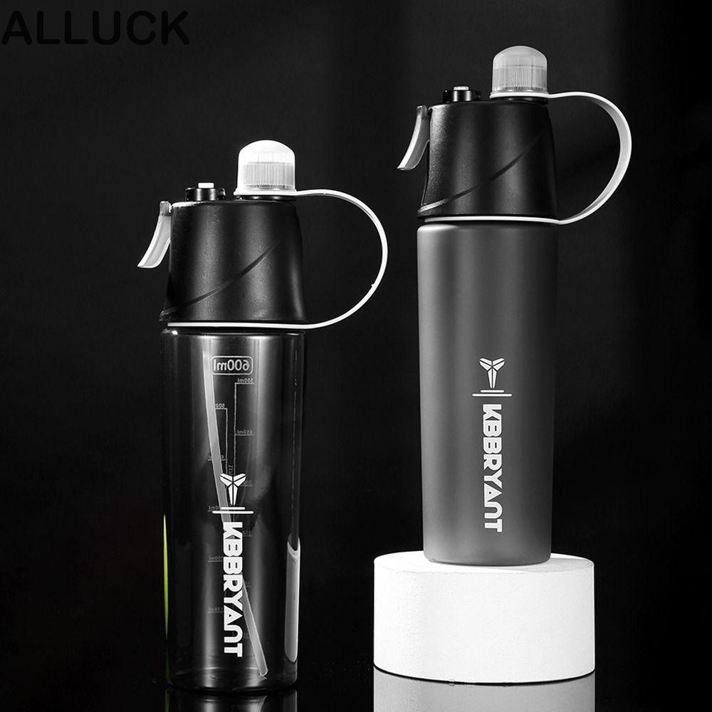 ALLUCK ขวดน้ํา Mist & Sip, ขวดน้ําหมอกรั่วซึม 600 มล., สเปรย์ฉนวนน้ําหนักเบา BPA-Free Cool Sports Bottle สําหรับฟิตเนสและกลางแจ้ง