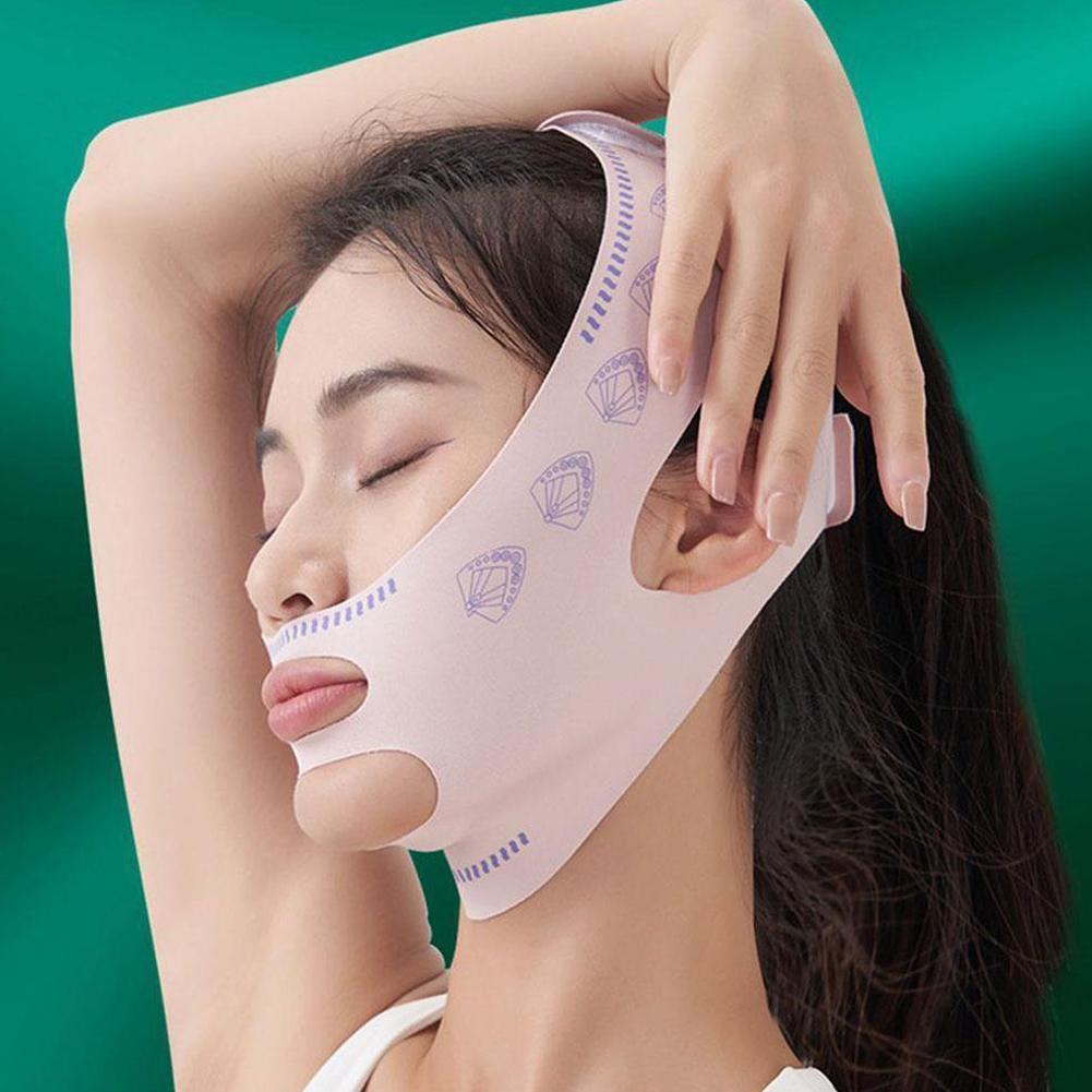 V-shaped Facial Lift Mask V-line Lift สําหรับกระชับคางReusable Stretch Double Chin Line J2o0
