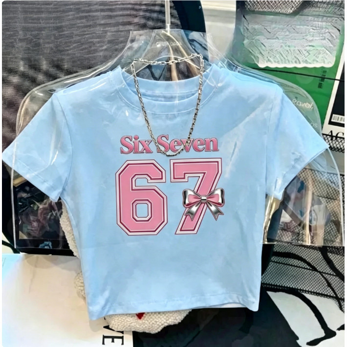 ฤดูร้อนสไตล์ใหม่เด็กผ้าฝ้ายแขนสั้นเสื้อยืดลายการ์ตูน ระบายอากาศ 100-170 ท็อปส์ เจซีวี3