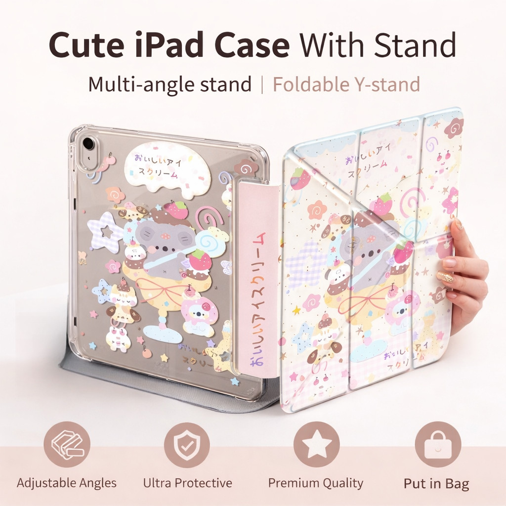 เคสป้องกัน iPad แบบพับได้รูปตัว Y แม่เหล็กสำหรับ Gen11 A16 Air6 Air7 Gen10 Pro11 Mini6/7 Gen7/8/9 10.2 Air4/5 10.9 case
