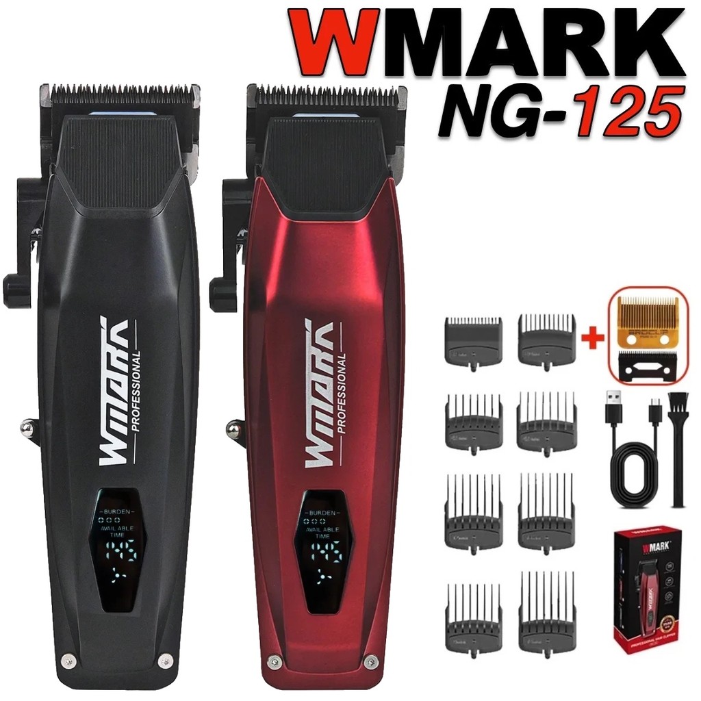WMARK NG-125 Professional ปัตตาเลี่ยนผมไฟฟ้า 7500RPM มอเตอร์หมุนหัวน้ํามันร้านตัดผม Trimmer สําหรับ 