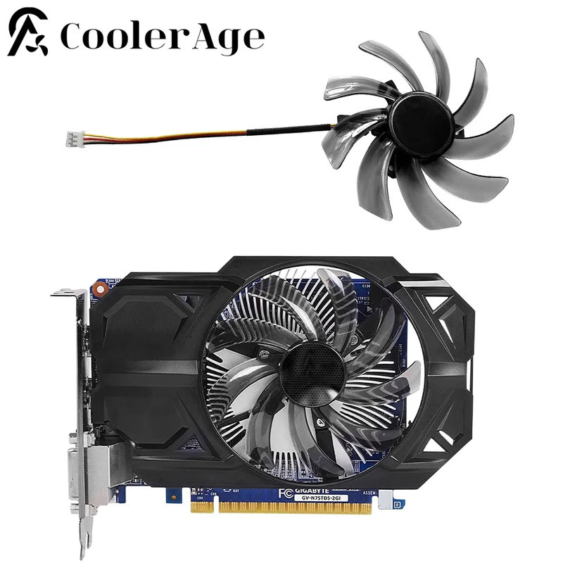 พัดลมการ์ดวีดีโอ 95MM T129215SM GTX750 GTX750Ti สําหรับ Gigabyte GTX 750 Ti 750 ITX พัดลมเปลี่ยนการ์