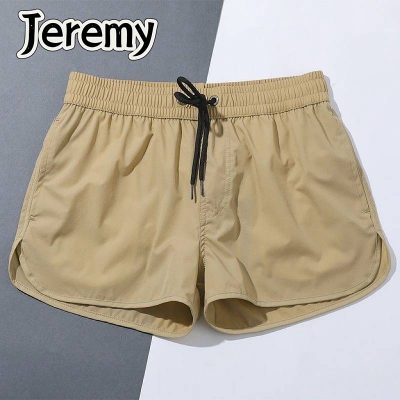 Summer Solid Color Shorts Loose Thin Quick-Drying Fitness Training Running Beach Shorts for Men V8N2