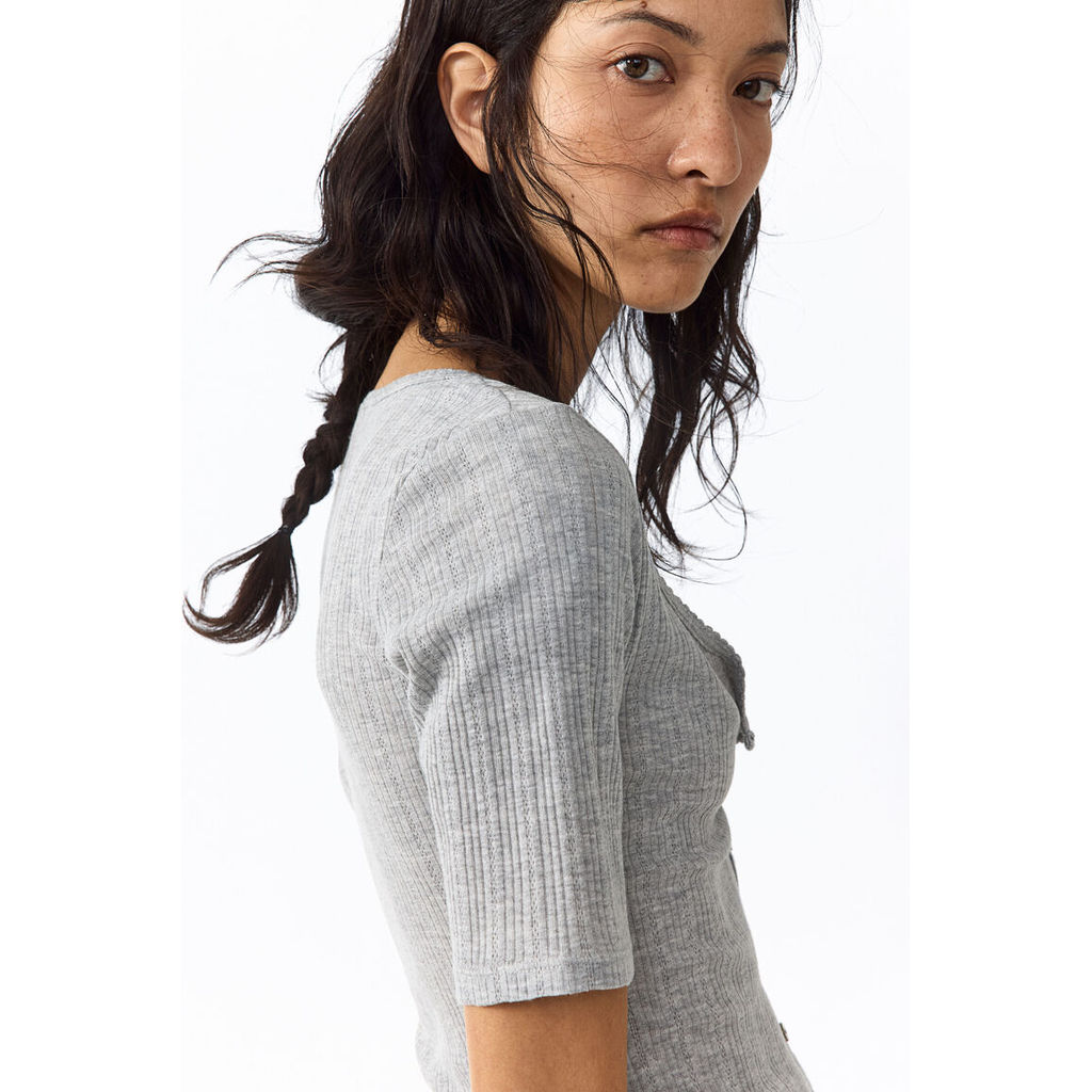 H&M(เอชแอนด์เอ็ม) เสื้อทอผ้าลายปอยแตลล์ ผู้หญิง 1333907_2