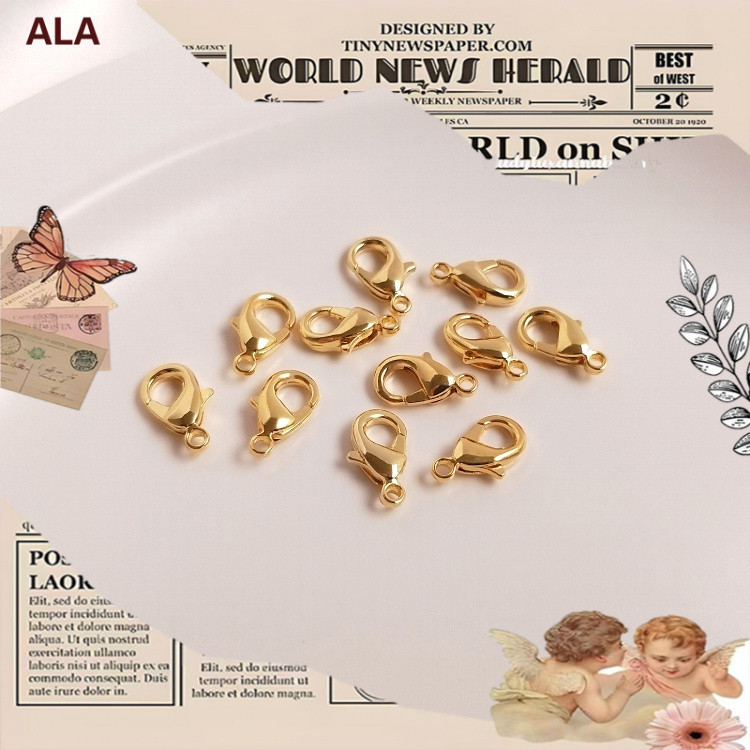 สี Retention 14K Gold-clad 18K ทองแท้กุ้งก้ามกรามเครื่องประดับสร้อยข้อมือ Ending การเชื่อมต่อฤดูใบไม้ผลิ Clasp DIY อุปกรณ์เสริมวัสดุ