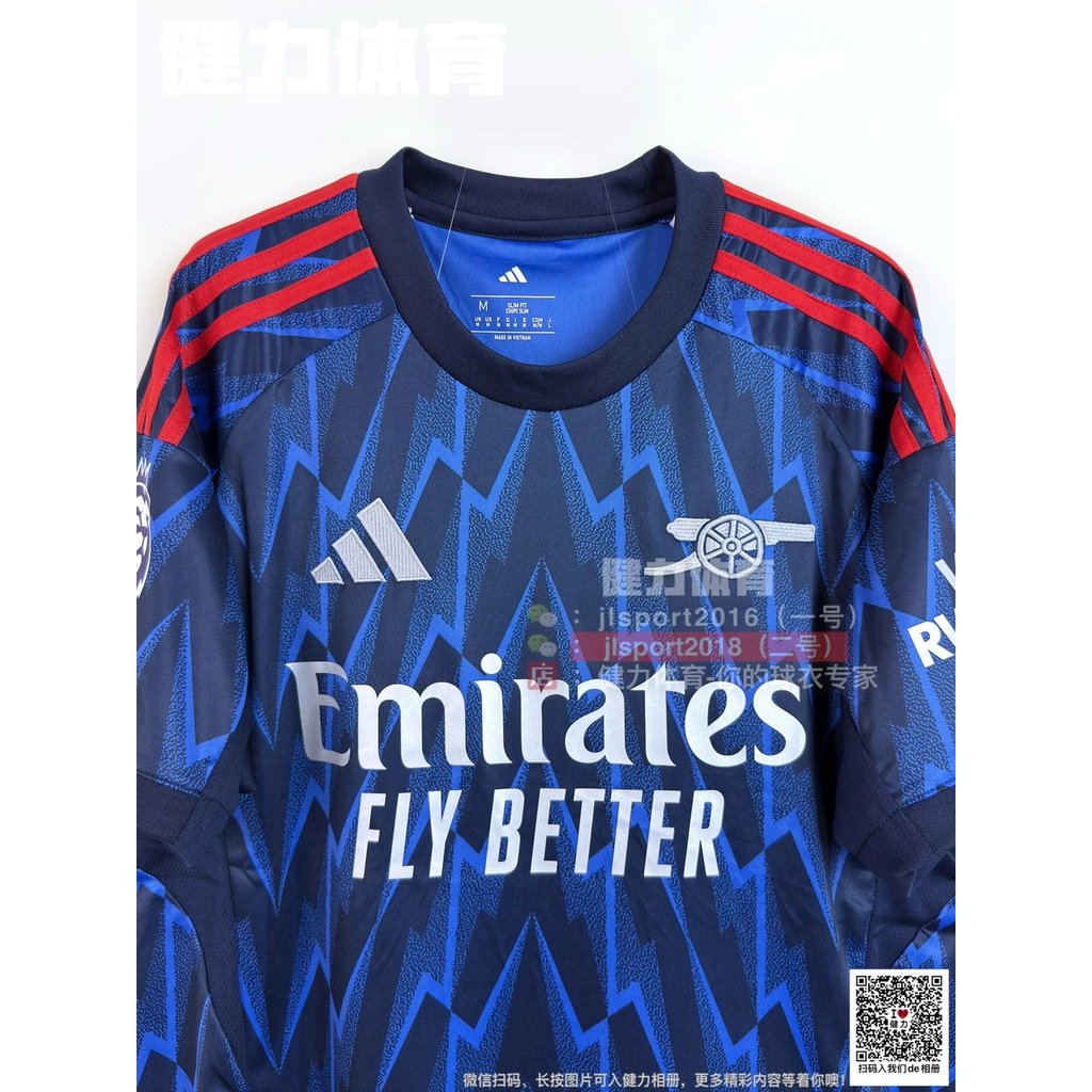 สไตล์ใหม่ 25-26 Arsenal Jersey Arsenal Away Blue Jersey Saca Ed Goreth Jersey Team Jersey Fan Versio