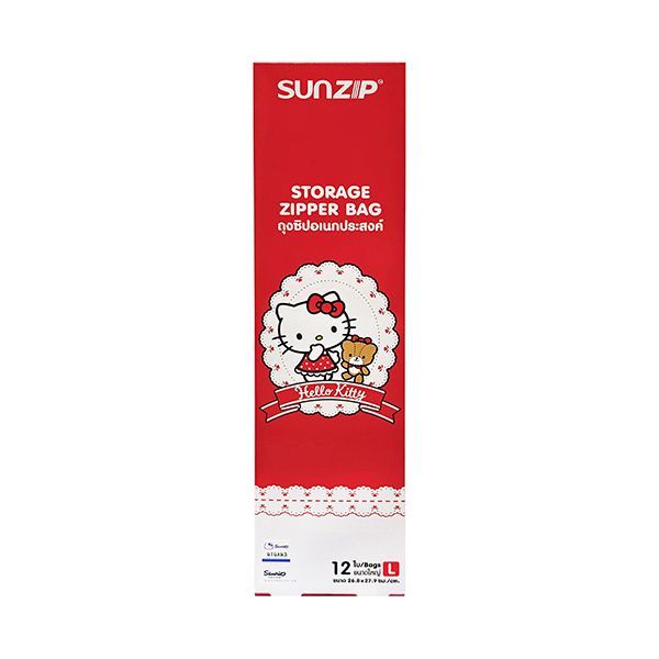 [สินค้าส่งด่วน] ถุงซิป ฮัลโหล คิตตี้ 26.8X27.9 L 12 ใบ ZIPPER HELLO KITTY26.8X27.9 L 12 PCS