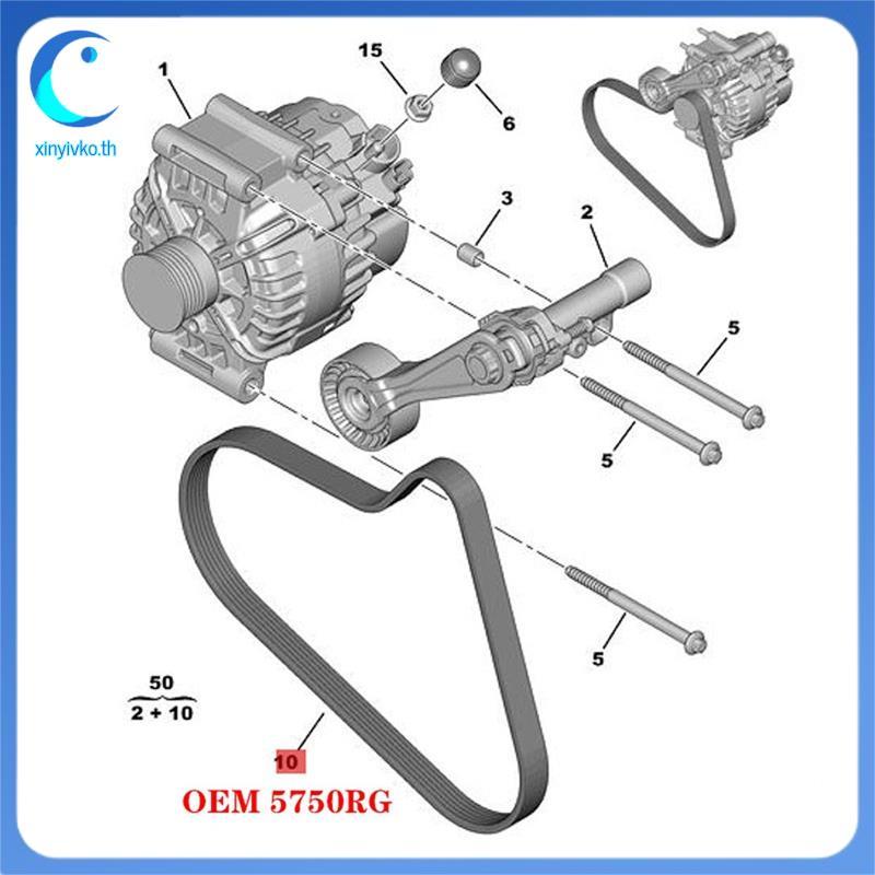 [xinyivko.th] 5750RG 6PK905 พัดลมไดชาร์จซี่โครงสําหรับ 308CC RCZ C4 3008 1.6T