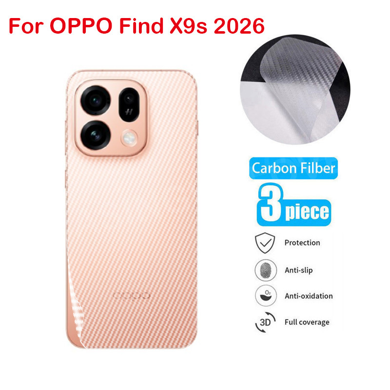 1-3 ชิ้นคาร์บอนไฟเบอร์กลับฟิล์มสําหรับ Oppo ค้นหา X9s X9 Ultra X9s Pro 5G 4G 2026 Anti-Scratch สติกเกอร์ป้องกันหน้าจอป้องกันฟิล์ม