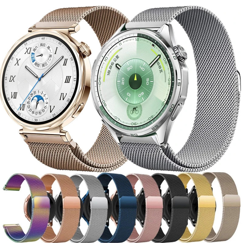 Milanese Loop สําหรับ Huawei Watch GT 6 46 มม.41 มม.สร้อยข้อมือแม่เหล็กสําหรับ Huawei GT6 GT5 Pro GT4 GT3 GT2 GT สแตนเลสสตีล