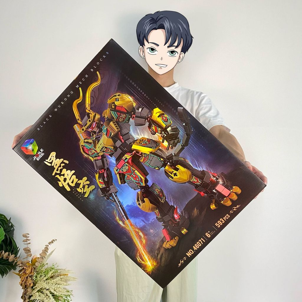 Guofeng Mecha Building Blocks ใช้งานร่วมกับ Lego Splicing Building Blocks Monkey King Wukong เครื่อง