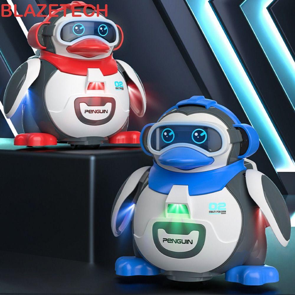 BLAZETECH Penguin Moving Walking Toy, Electronic Interactive Penguin Dancing Robot Toys, LED กระพริบ