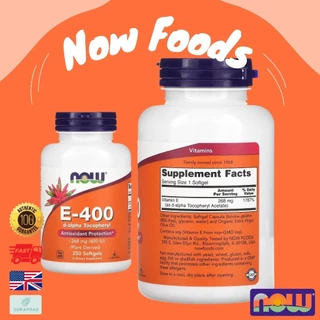 พร้อมส่ง NOW Foods E-200 134 mg (200 IU) E-400 268 mg (400 IU) วิตามินอี Mixed Tocopherols