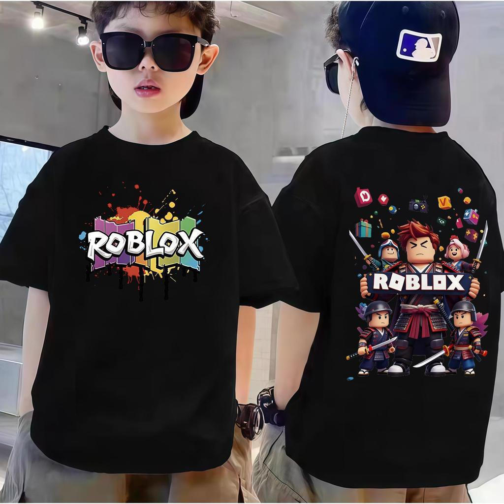 ฤดูร้อนสไตล์ใหม่ชายแขนสั้น 2026 เสื้อยืดพิมพ์ลายเด็กใหญ่ถนนสวม โรบ็อกซ์